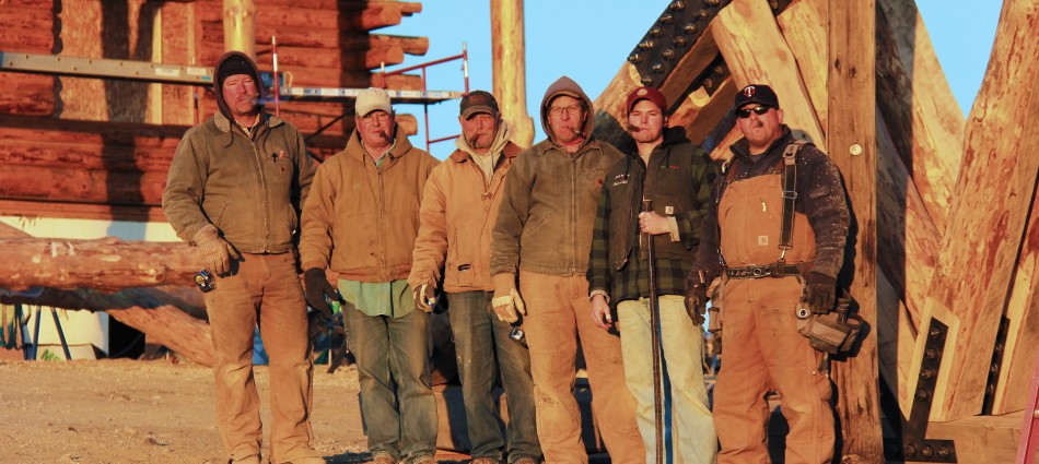 The Coteau des Prairies Lodge Building Crew Nate Rude, Joe Breker, Jerry Sapa, Jeff Richards, Phillip Breker and Kirk Ivankovich